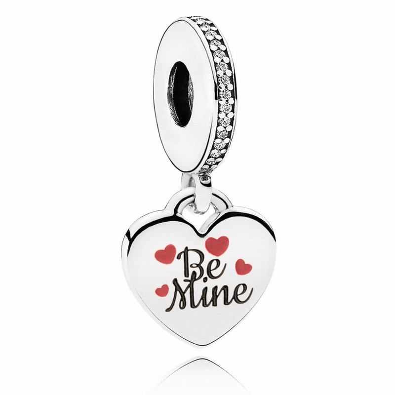 Pandora Be Mine Dangle Charm - Sterling Silver/Cubic Zirconia/Enamel - Canada | BX5569AX